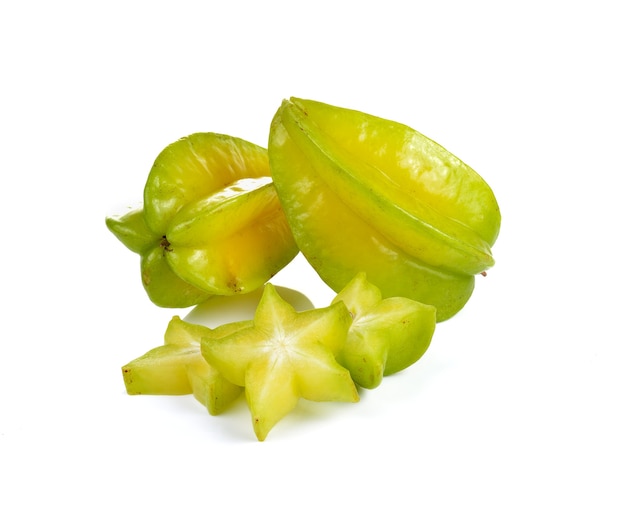 Star fruit - carambola su bianco