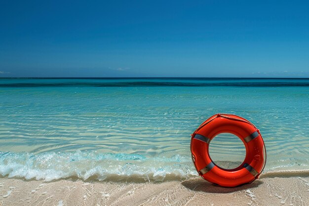 Starfish Shell Stones Rope and Net contro un oceano sfocato Background Copy Space Summer Holliday