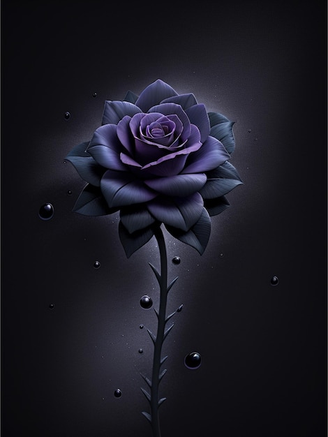 stary black Rose flower splash art estetico per il design della maglietta darktone altamente dettagliato