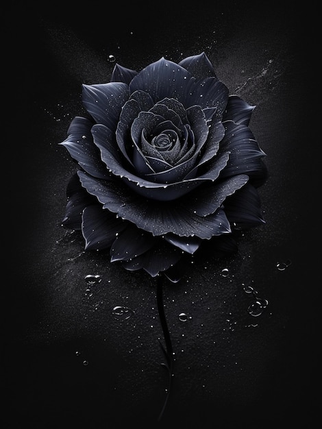 stary black Rose flower splash arti estetica