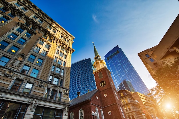 Stati Uniti Boston storico cetner nel centro cittadino vicino a Freedom Trail e Old Statehouse