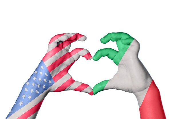 Stati Uniti Italia Cuore Gesto della mano che fa il cuore
