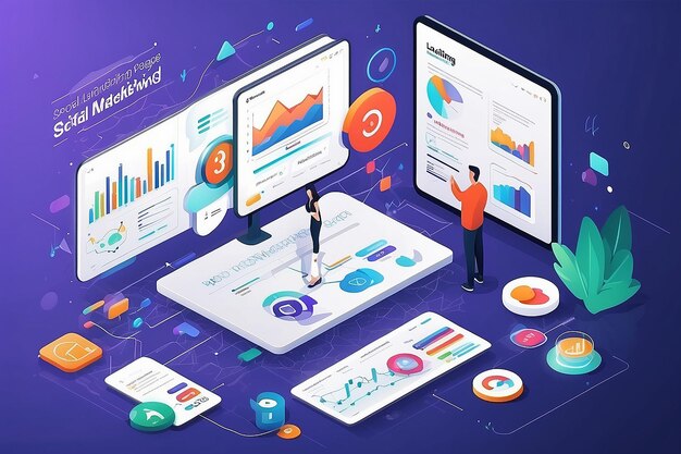 Statistiche e analisi della pagina di destinazione nei social network dati visivi marketing digitale