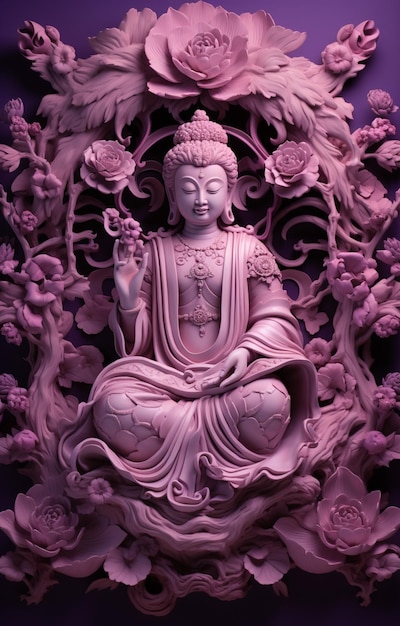 statua arafed di un Buddha seduto nella posizione del loto generatrice ai