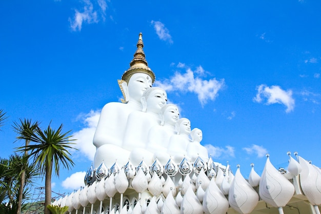 Statua bianca di Buddha al tempio di Phasornkaew, Khao Kho Phetchabun, Tailandia.