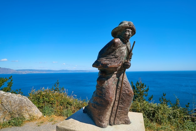 Statua del pellegrino Finisterre di Saint James Way