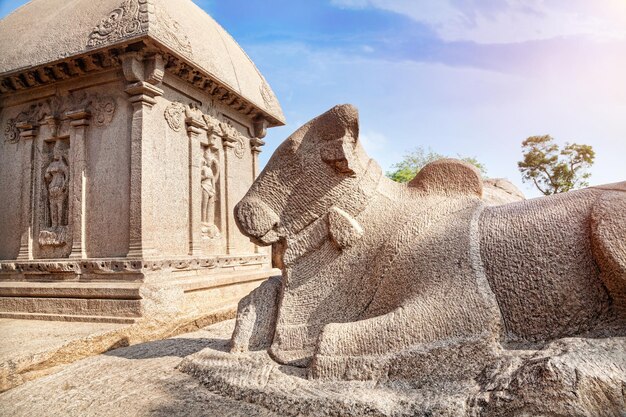 Statua del toro a Mamallapuram