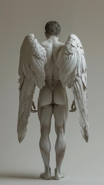Statua dell'angelo maestoso con le ali