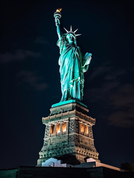 Statua della Libertà di notte
