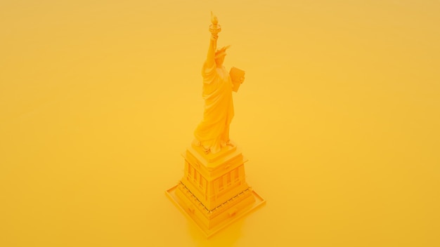 Statua della Libertà su sfondo giallo