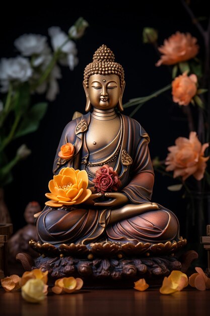 Statua di Buddha con uno stile realistico