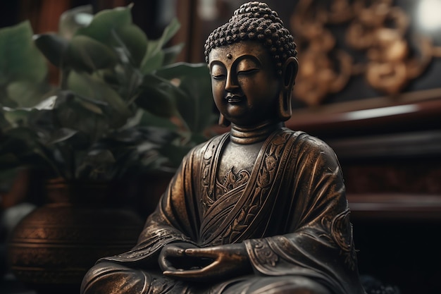 Statua di Buddha nella posizione del loto