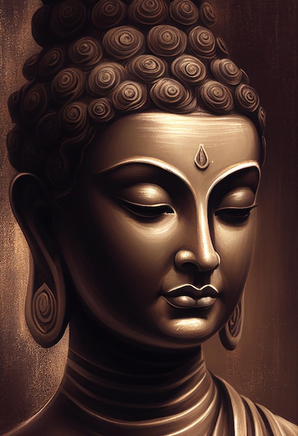 Statua di Buddha Pittura a olio AI generativa