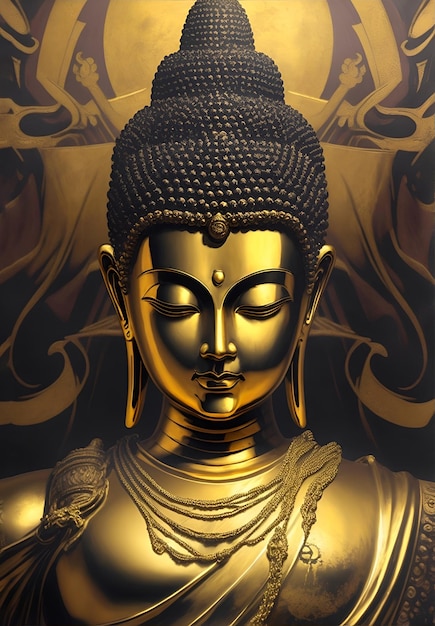 Statua di Dio Buddha Illustrazione creata utilizzando l'intelligenza artificiale