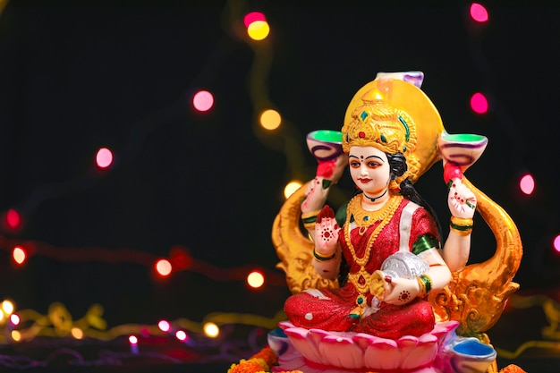 Statua di Lord Laxmi al Festival indiano Diwali