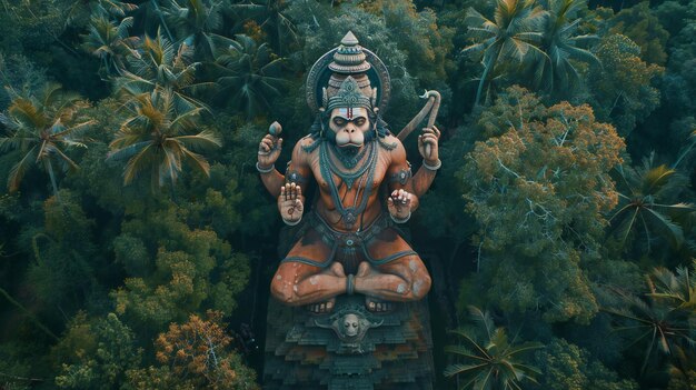 Statua di meditazione di Lord Hanuman