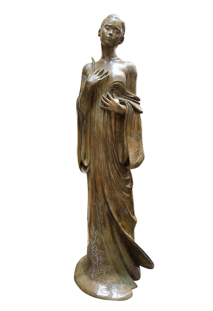 Statua in bronzo di una giovane donna