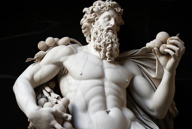 Statua in marmo del dio olimpico greco