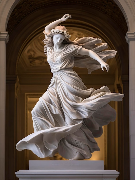 Statua in marmo di una ballerina IA generativa