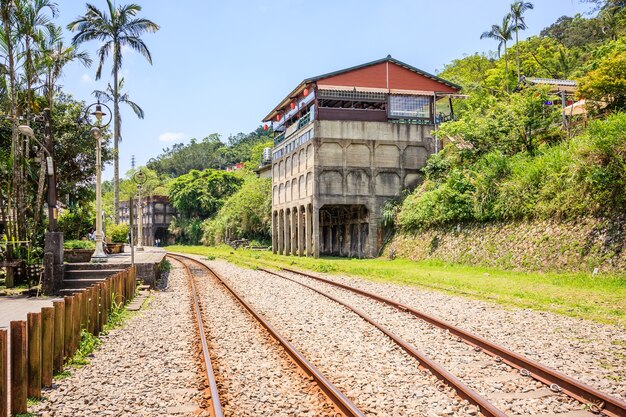 Stazione di Pingxi e ferrovia a Pingxi, a nord di Taipei