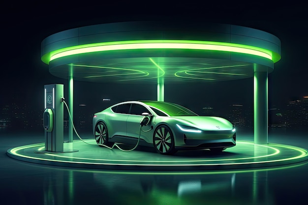 Stazione di ricarica EV energia verde energia EV auto