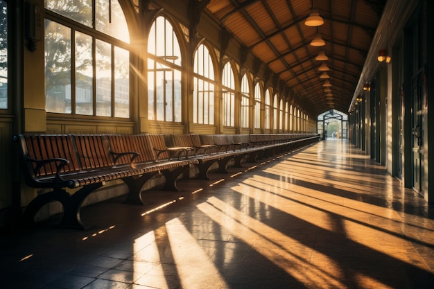 Stazione ferroviaria Luce naturale AI generativa