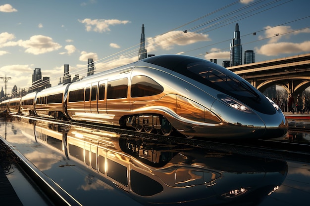 Stazione ferroviaria volante che esplora l'atmosfera