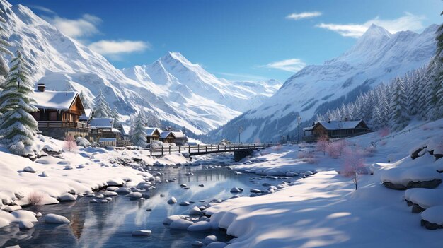 stazione sciistica innevata nella stagione invernale