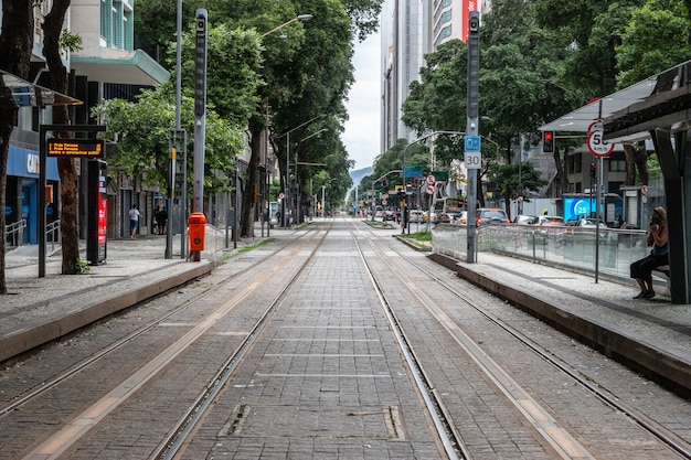 Stazione Vlt nel centro di Rio de Janeiro. vlt è uno dei mezzi di trasporto più utilizzati nel centro di rio de janeiro.