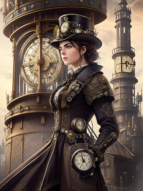 Steampunk Time Voyager generato da ai