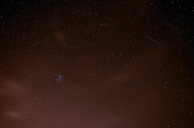 Stella cadente sul cielo stellato