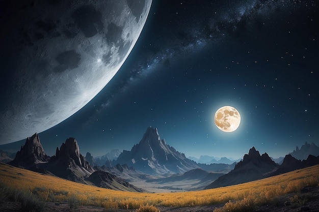 Stella di sfondo con la luna