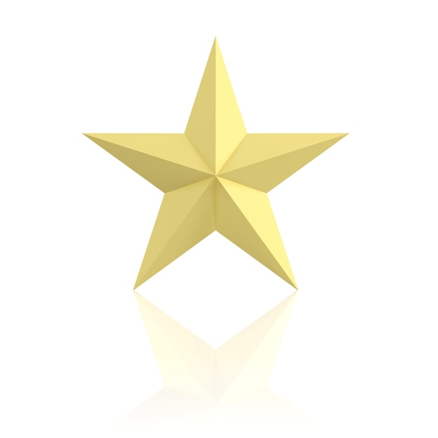 Stella dorata della rappresentazione 3d