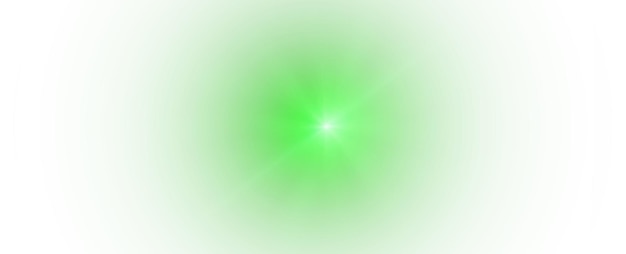 Stella verde chiaro scintilla solare chiaro luce bianca lampeggiamento verde illustratore vettoriale effetti di illuminazione