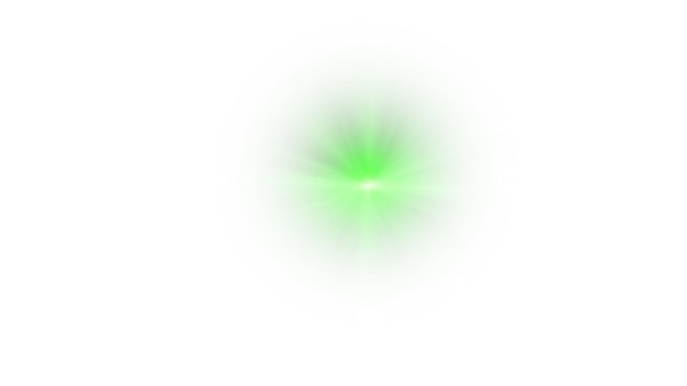 Stella verde chiaro scintilla solare chiaro luce bianca lampeggiamento verde illustratore vettoriale effetti di illuminazione