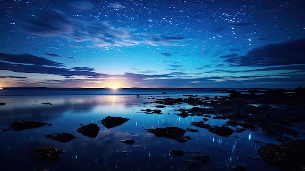 Stelle della spiaggia al crepuscolo