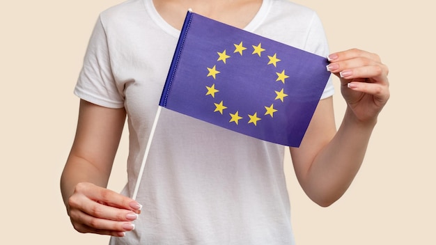 Stelle di simbolo nazionale della donna dell'unione europea della bandiera dell'ue