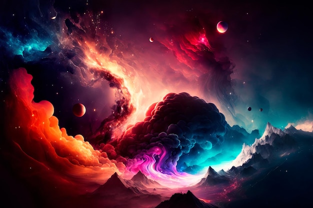 Stelle e galassie nello spazio Cosmo arte astratta spazio colorato sfondo