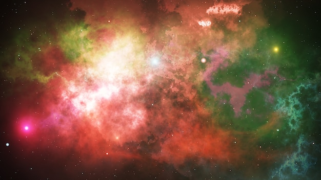 Stelle e nebulose incandescenti nello spazio aperto