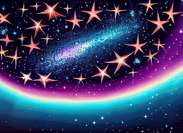 Stelle e polvere di stelle illustrazione universo fantasy surreale