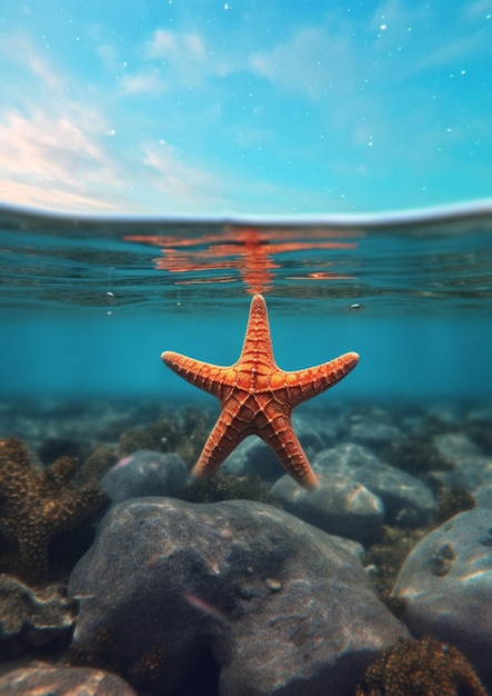 Stelle marine nella carta da parati dell'oceano