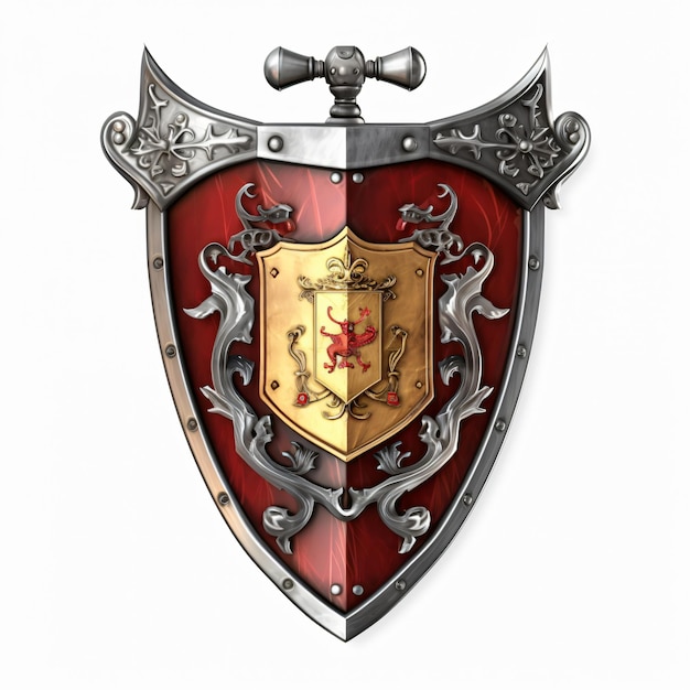 Stema medievale scudo e spada di cavaliere