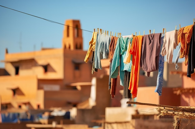 Stendibiancheria su stendibiancheria a Essaouira Marocco