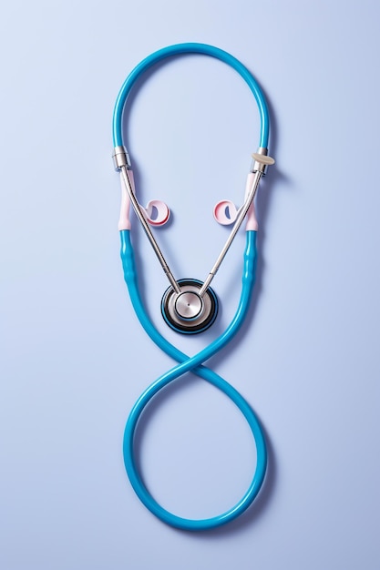 Stetoscopio su sfondo blu Assistenza sanitaria e concetto medico