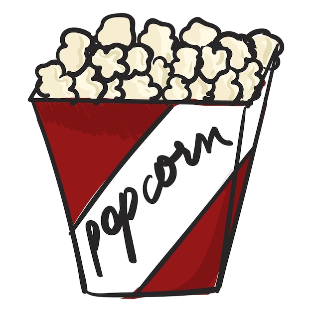 Sticker con illustrazione di popcorn Png sfondo trasparente