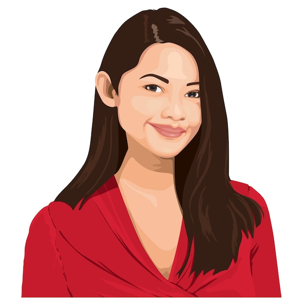 Sticker di donna asiatica PNG carattere isolato su sfondo trasparente