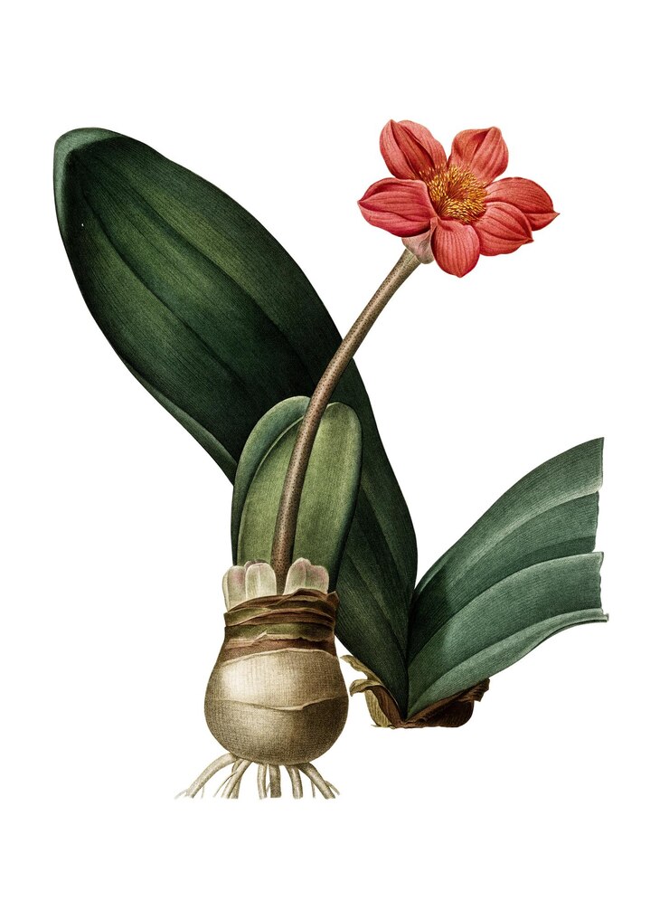 Foto sticker png di giglio di sangue illustrazione botanica vintage sfondo trasparente
