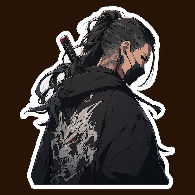 Sticker premium ai generato tema yakuza