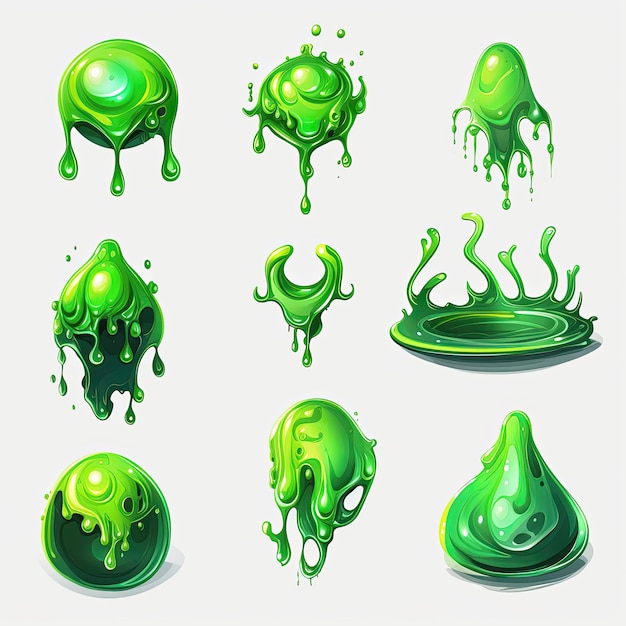 Sticky green slime ai generato