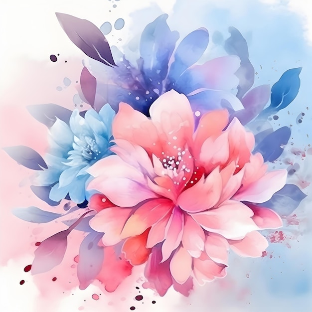 stile acquerello e immagine astratta di bellissimi fiori